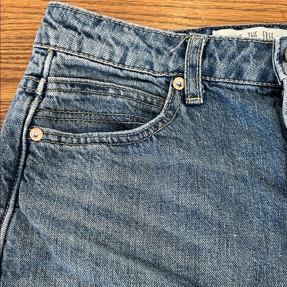We The Free Denim Skirt Women’s 25 Blue Frayed Mini Distressed Festival - Picture 5 of 11